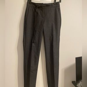 Brunello Cucinelli grey plaid trousers with wrap belt
